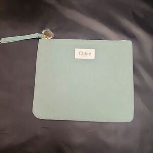NIB Chloé Parfum Medium Size Green Clutch/Pouch Makeup Bag